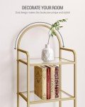 5-Tier Glass Bookshelf with Gold Steel Frame