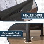 Compact Black and Rustic Brown Nightstand with Drawers