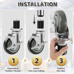 4" Prep Table Wheels with Side Brake - Set of 4