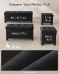 SONGMICS Storage Ottoman, Bedroom Bench with Storage, Foot Stool, 12.6 x 15.8 x 13.2 Inches, Ink Black ULSF012B01