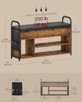 VASAGLE Rustic Shoe Bench and Rack