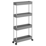 Slim Rolling Storage Cart for Bathroom or Kitchen