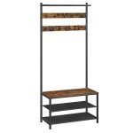 VASAGLE Entryway Bench with Shoe Storage and Hooks