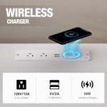 Modern Nightstand with Wireless Charging and LED Lights