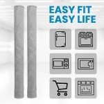 4-Pack Refrigerator Door Handle Covers - Silver Plush