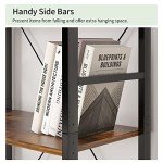 5-Tier Rustic Wood and Metal Shelf - 61 cm