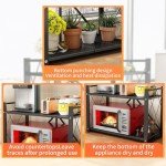 Foldable 2-Tier Microwave Stand for Kitchen