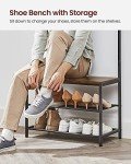 VASAGLE Entryway Bench with Shoe Storage and Hooks