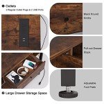 Mexin Vintage Brown Console Table with Outlets