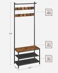 VASAGLE Entryway Bench with Shoe Storage and Hooks