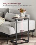 C-Shaped End Table Set, 2 Piece, Greige/Black