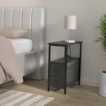 Rolanstar Narrow Side Table with Charging Station
