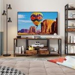 Rustic Brown TV Stand with Open Storage Shelves