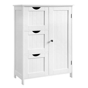 VASAGLE White Bathroom Floor Storage Cabinet