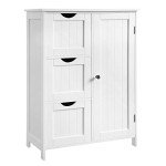 VASAGLE White Bathroom Floor Storage Cabinet