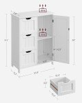 VASAGLE White Bathroom Floor Storage Cabinet