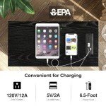 Rolanstar Narrow Side Table with Charging Station