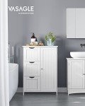 VASAGLE White Bathroom Floor Storage Cabinet