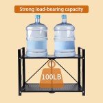 Foldable 2-Tier Microwave Stand for Kitchen