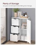 VASAGLE White Bathroom Floor Storage Cabinet
