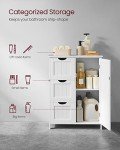 VASAGLE White Bathroom Floor Storage Cabinet