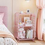 Cute Pink 3-Tier Nightstand and Side Table