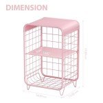 Cute Pink 3-Tier Nightstand and Side Table