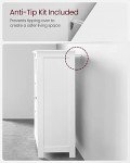 VASAGLE White Bathroom Floor Storage Cabinet