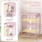 Cute Pink 3-Tier Nightstand and Side Table