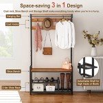 Mr IRONSTONE 4-in-1 Entryway Coat Rack Bench