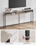 VASAGLE 70.9" Console Table with Charging Station