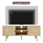 Stylish Rattan TV Stand for 55" TVs