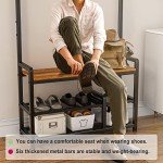 Mr IRONSTONE 4-in-1 Entryway Coat Rack Bench