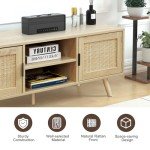 Stylish Rattan TV Stand for 55" TVs