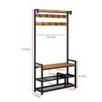 Mr IRONSTONE 4-in-1 Entryway Coat Rack Bench