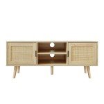 Stylish Rattan TV Stand for 55" TVs
