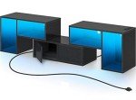 Rolanstar LED TV Stand with Storage and Power Outlets