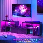 Rolanstar LED TV Stand with Storage and Power Outlets