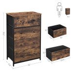 SONGMICS 5-Drawer Fabric Storage Dresser Unit