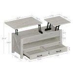 Seventable Folding Coffee Table with Hidden Storage