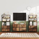 Vermess Vintage 4-Tier Bookshelf with Drawers