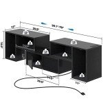 Rolanstar LED TV Stand with Storage and Power Outlets