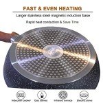 12-Piece Nonstick Induction Cookware Set - Granite Black