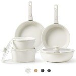 CAROTE 11-Piece Nonstick Cookware Set with Removable Handles