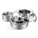 6-Piece Stainless Steel Cookware Set for All Stovetops
