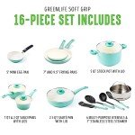Turquoise Nonstick Aluminium Cookware Set - 16 Pieces