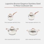 Lagostina Bronze Elegance Stainless Steel Cookware Set