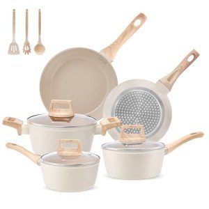M MELENTA 11-Piece Non-Stick Ceramic Cookware Set
