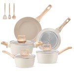 M MELENTA 11-Piece Non-Stick Ceramic Cookware Set