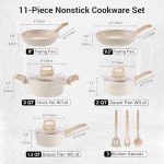 M MELENTA 11-Piece Non-Stick Ceramic Cookware Set